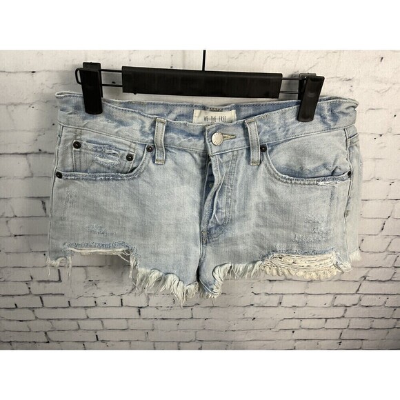 Free People We The Free  Women Distress Cutoff Button Fly Jean Short Sz 27 T2 - Picture 5 of 12